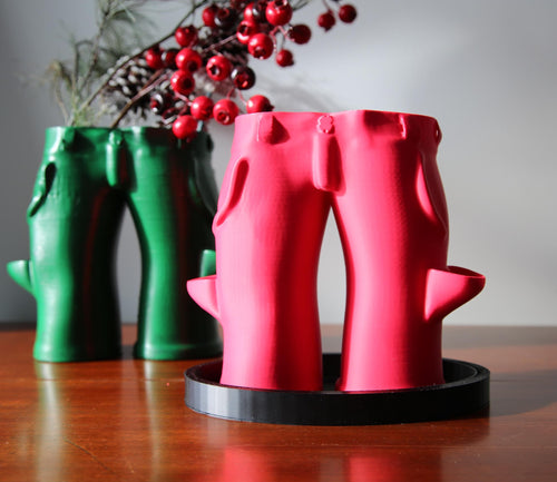 Cargo Pants Planter with Saucer | Streetwear-Inspired Plant Pot | Baggy Pants Vase for Desk, Shelf, or Coffee Table | Sneakerhead Home Decor